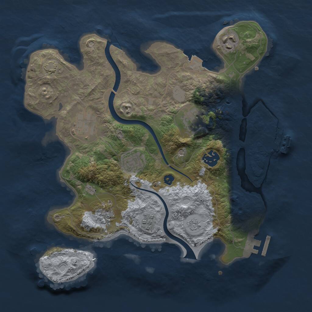 Rust Map: Procedural Map, Size: 3000, Seed: 952132111, 13 Monuments