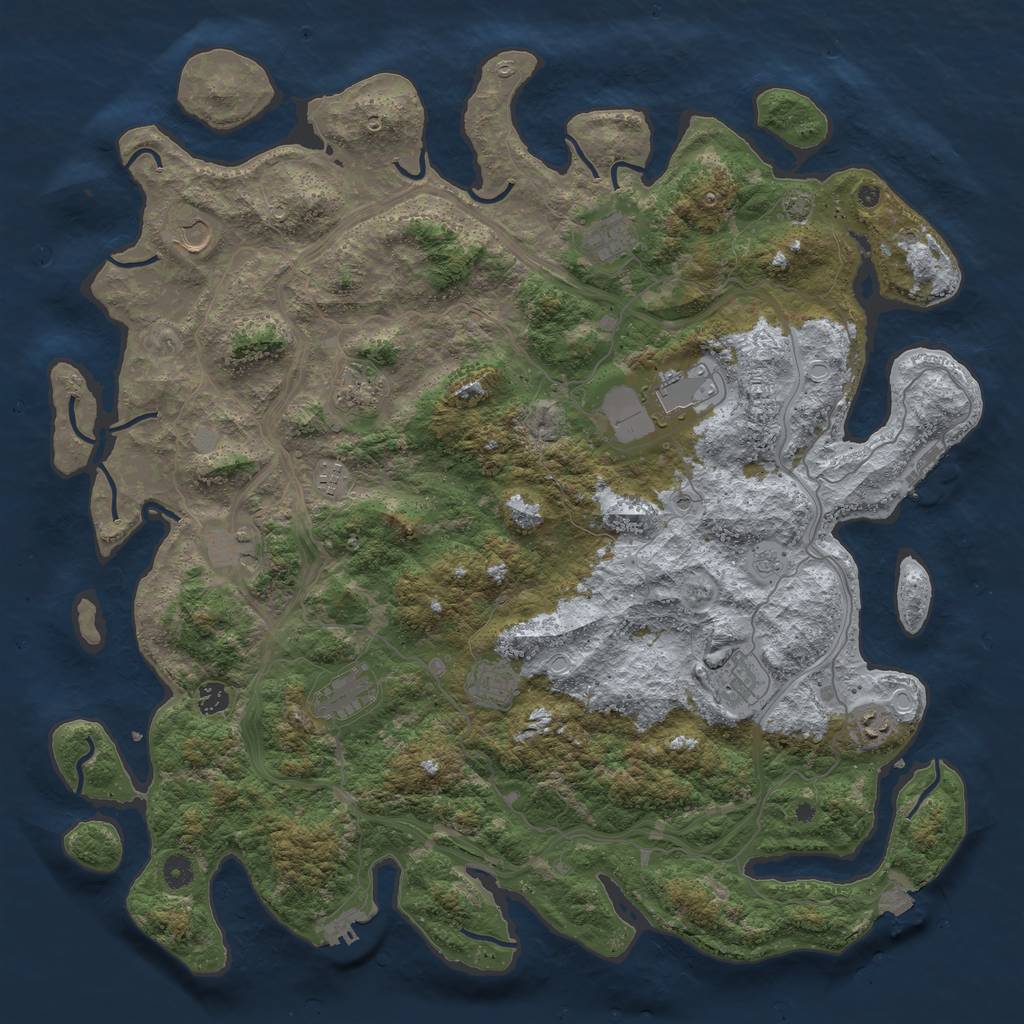 Rust Map: Procedural Map, Size: 4800, Seed: 1903945327, 19 Monuments