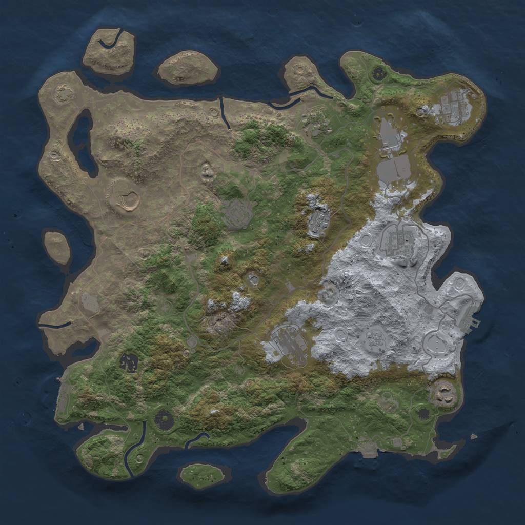 Rust Map: Procedural Map, Size: 4000, Seed: 167517015, 18 Monuments