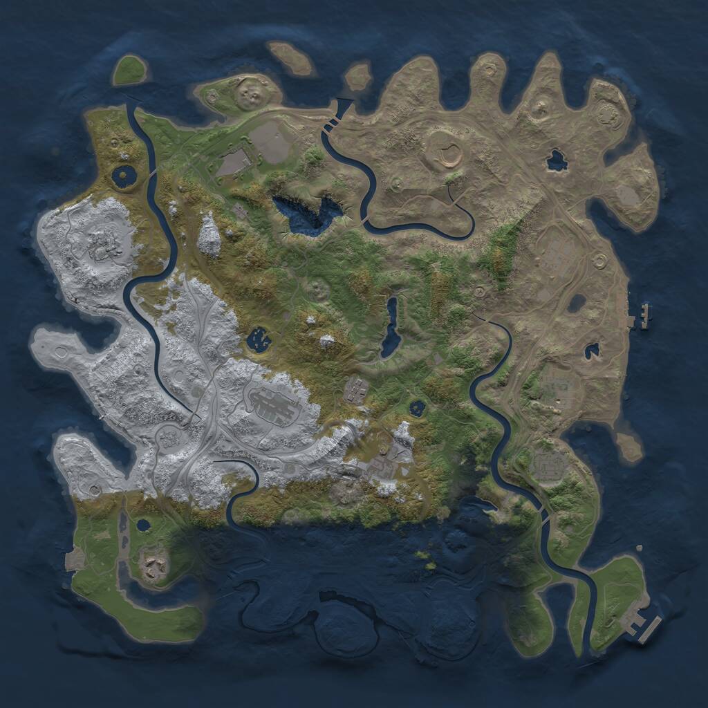 Rust Map: Procedural Map, Size: 4500, Seed: 85973, 17 Monuments