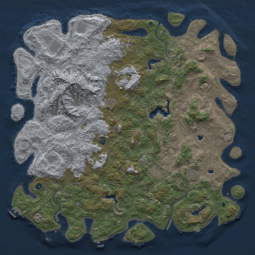 Rust Map: Procedural Map, Size: 6000, Seed: 1372202317, 17 Monuments