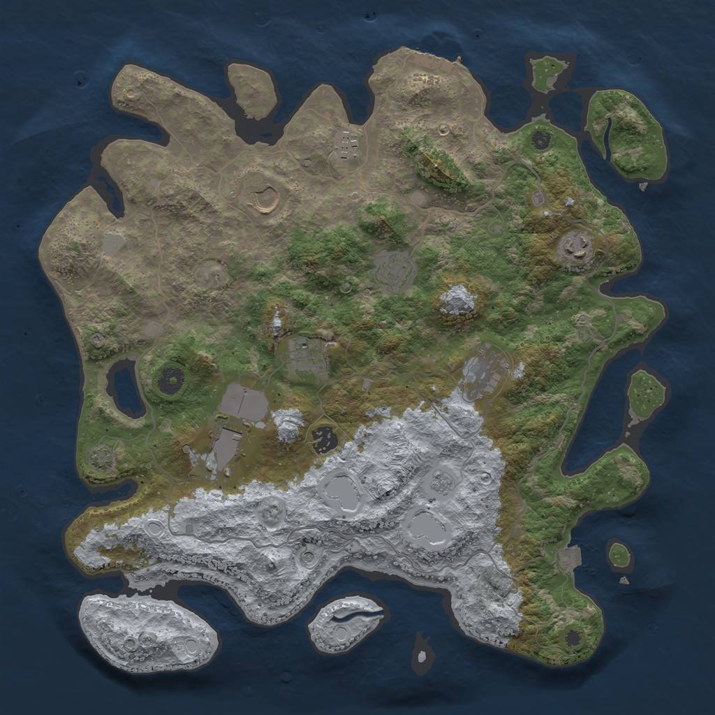 Rust Map: Procedural Map, Size: 4000, Seed: 118302563, 15 Monuments
