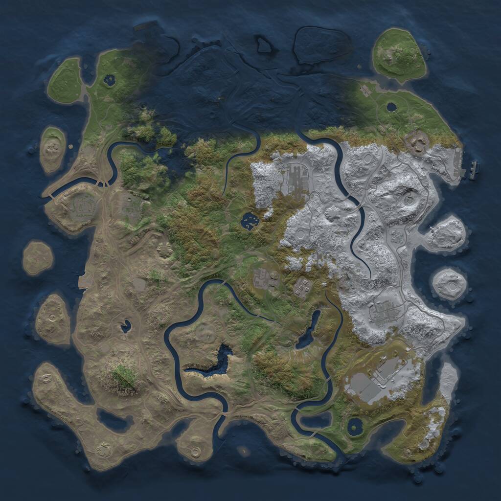 Rust Map: Procedural Map, Size: 4400, Seed: 42069420, 15 Monuments