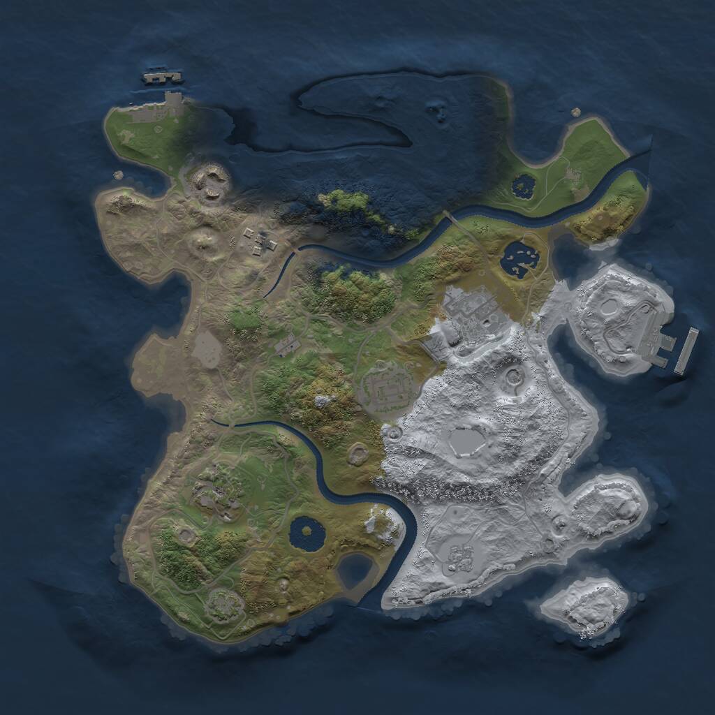 Rust Map: Procedural Map, Size: 3000, Seed: 7324801, 12 Monuments