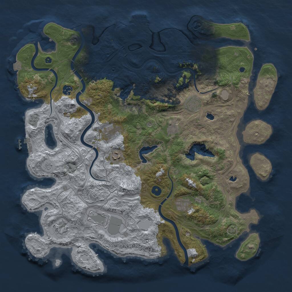 Rust Map: Procedural Map, Size: 4500, Seed: 5864987, 15 Monuments