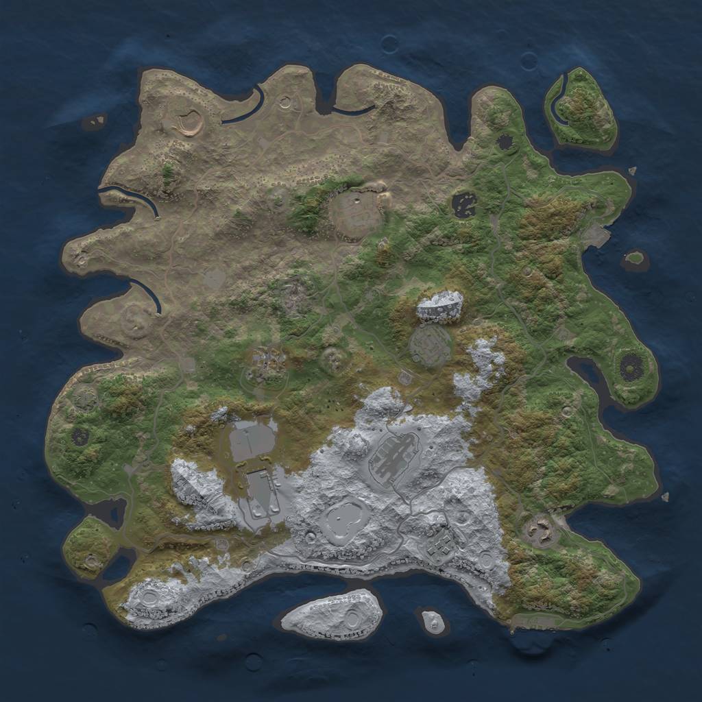 Rust Map: Procedural Map, Size: 4000, Seed: 1615182157, 15 Monuments