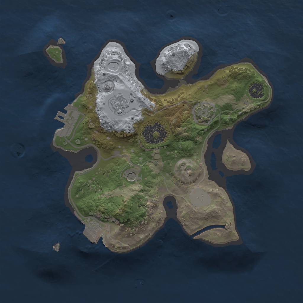 Rust Map: Procedural Map, Size: 2000, Seed: 123122, 7 Monuments