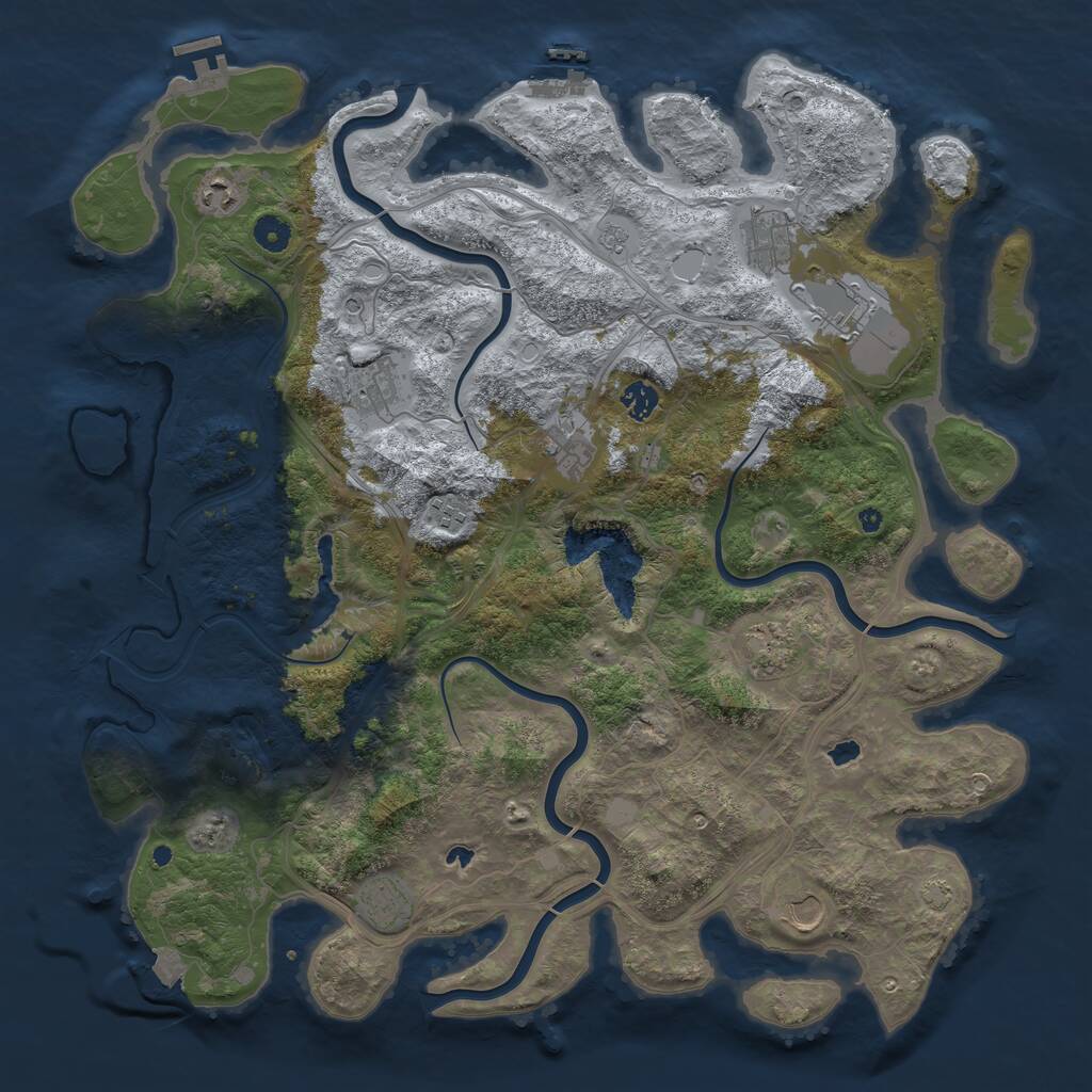 Rust Map: Procedural Map, Size: 4500, Seed: 1431633532, 16 Monuments