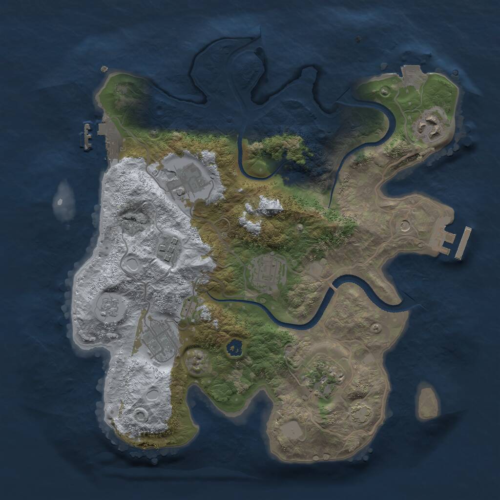 Rust Map: Procedural Map, Size: 3000, Seed: 1060, 12 Monuments