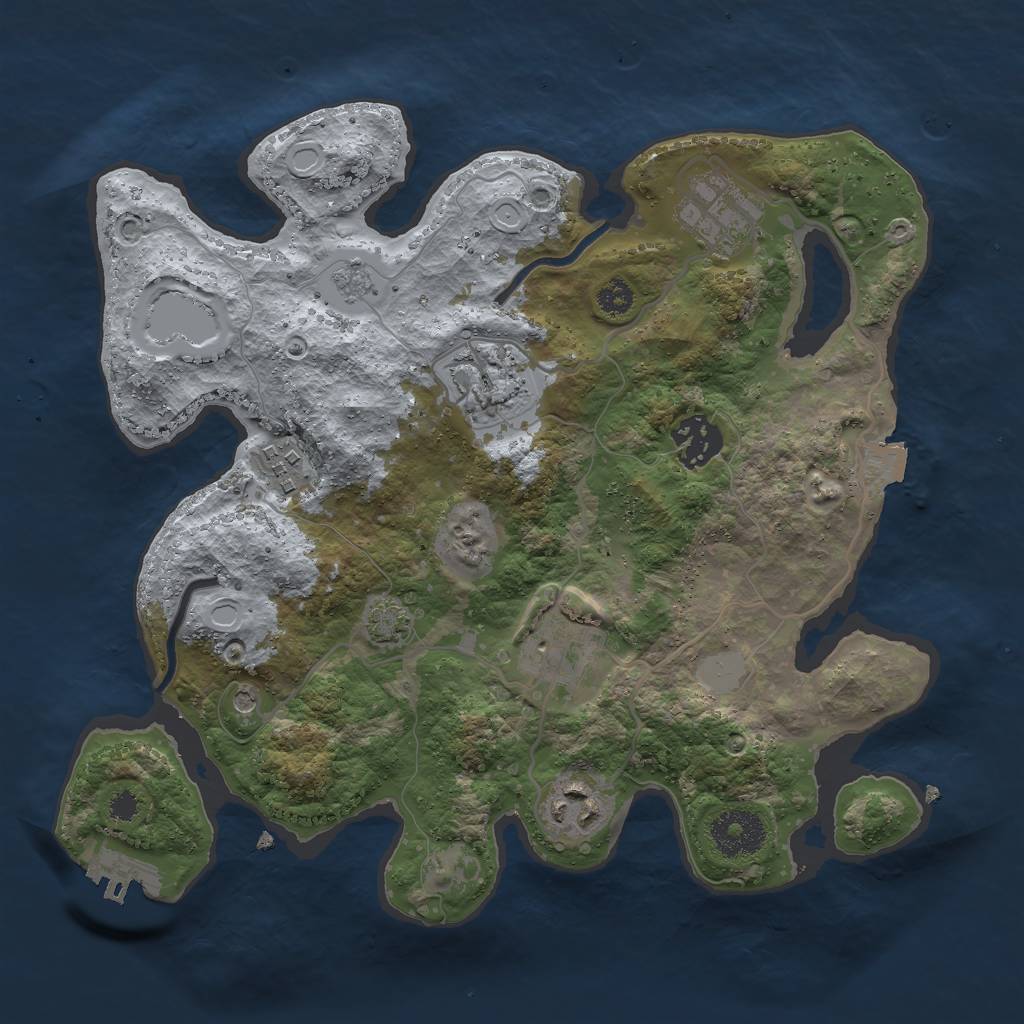 Rust Map: Procedural Map, Size: 3000, Seed: 2130985708, 13 Monuments