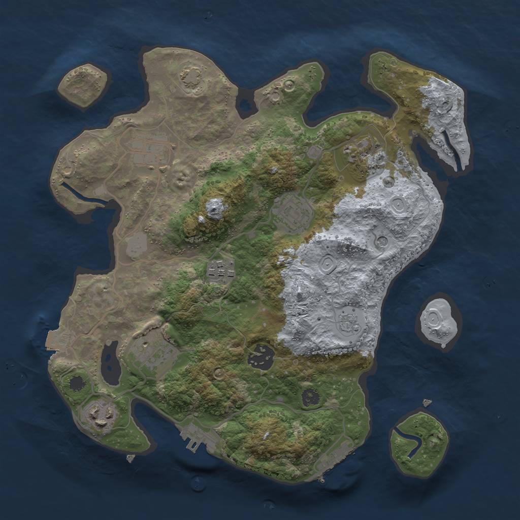 Rust Map: Procedural Map, Size: 3000, Seed: 1645944860, 15 Monuments