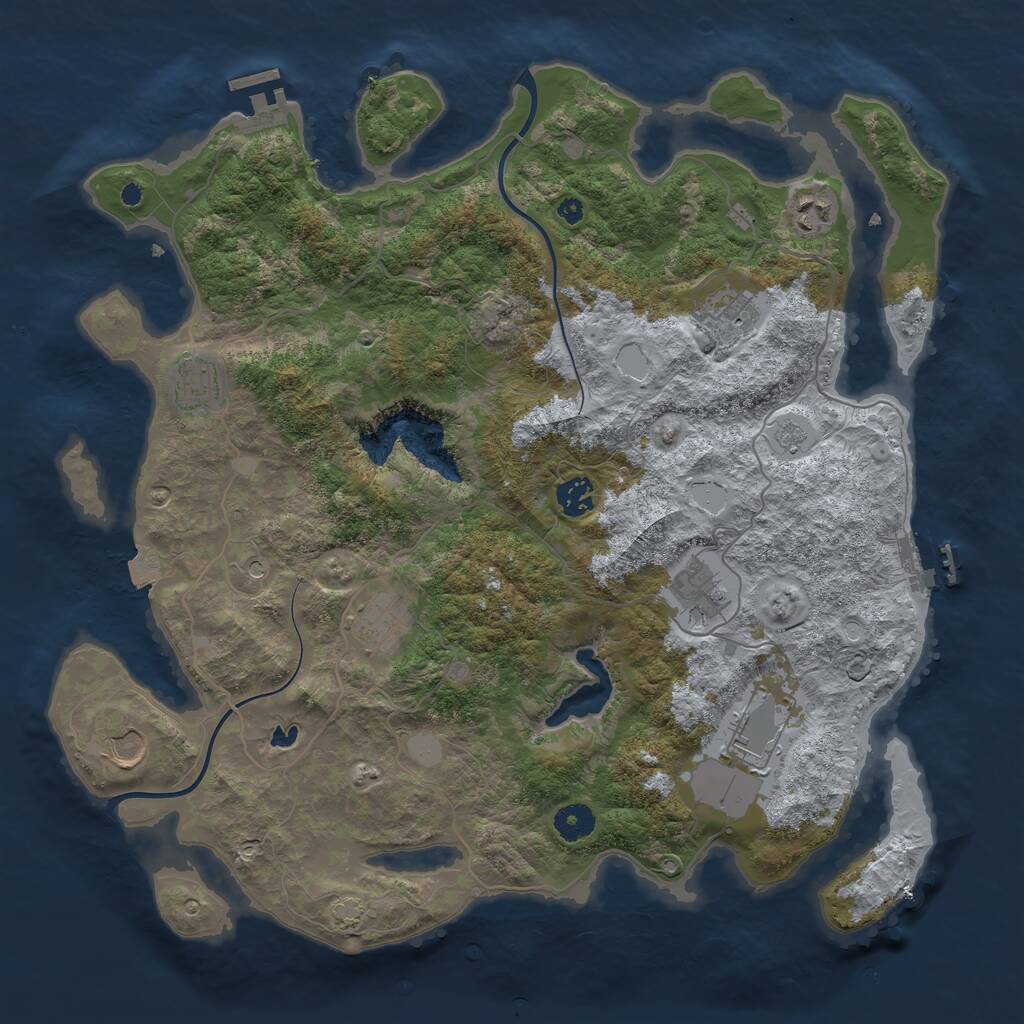 Rust Map: Procedural Map, Size: 4000, Seed: 150777617, 14 Monuments