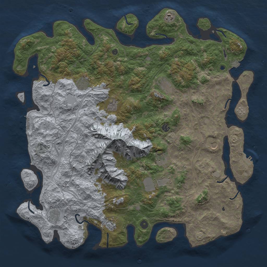 Rust Map: Procedural Map, Size: 5000, Seed: 142482686, 19 Monuments