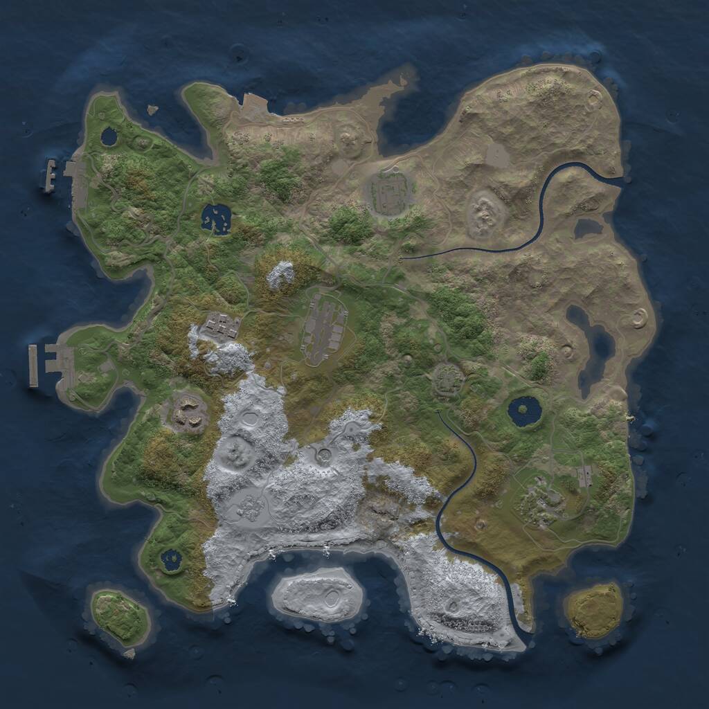 Rust Map: Procedural Map, Size: 3369, Seed: 2200, 12 Monuments