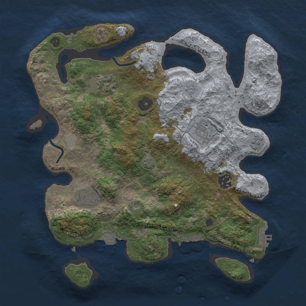 Rust Map: Procedural Map, Size: 3250, Seed: 150251, 13 Monuments