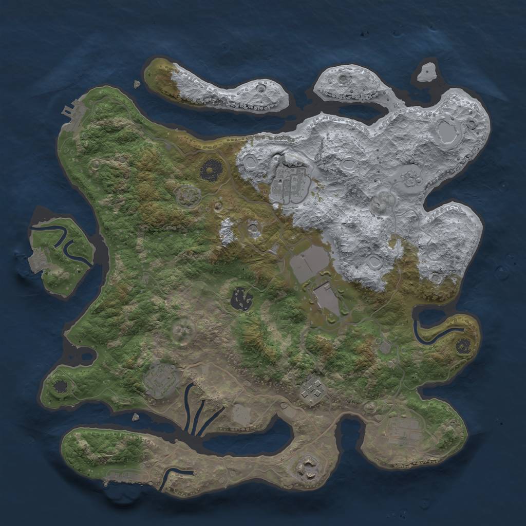 Rust Map: Procedural Map, Size: 3500, Seed: 1861272107, 15 Monuments