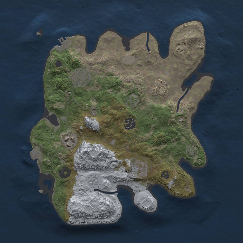 Rust Map: Procedural Map, Size: 3000, Seed: 641891976, 12 Monuments
