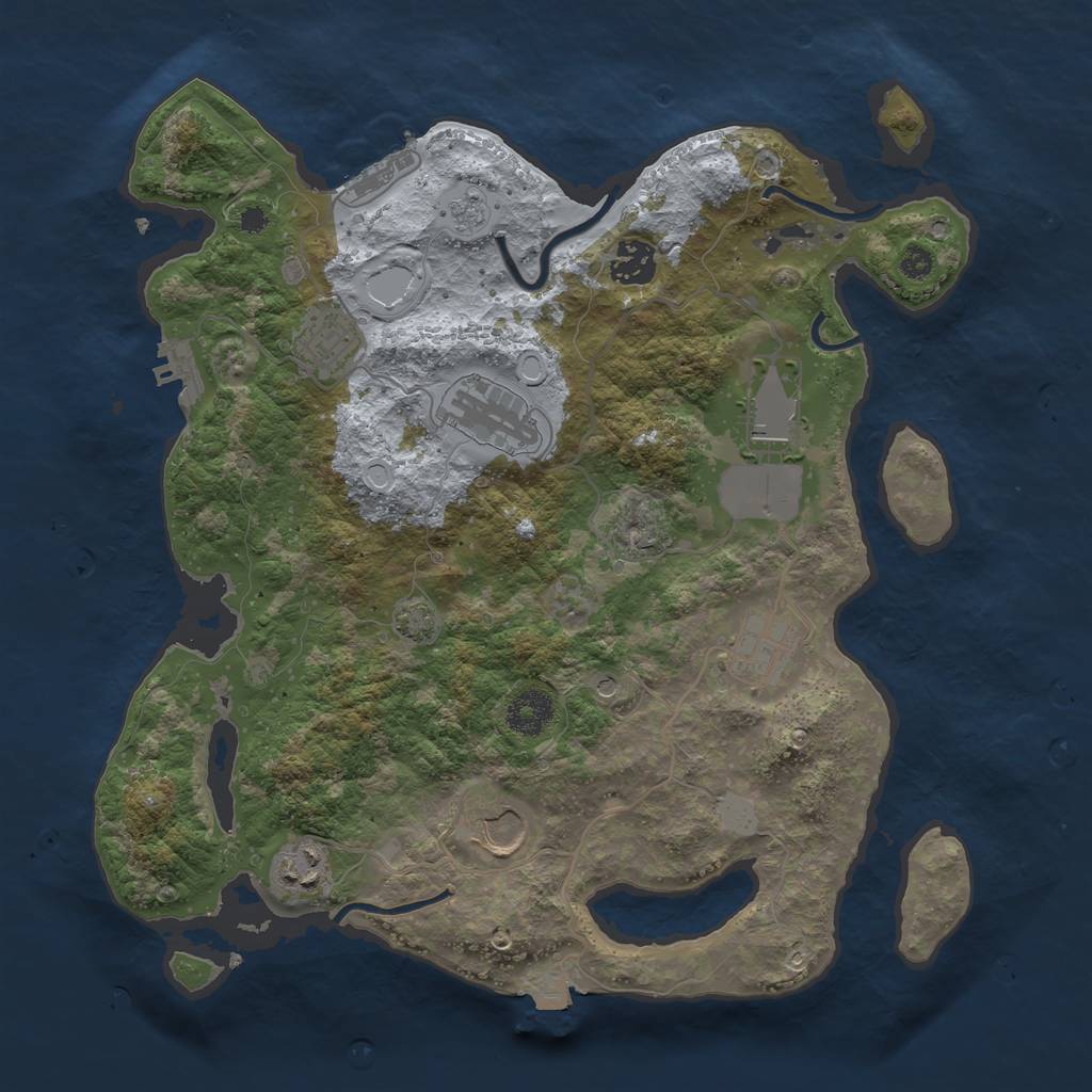 Rust Map: Procedural Map, Size: 3500, Seed: 85626265, 15 Monuments