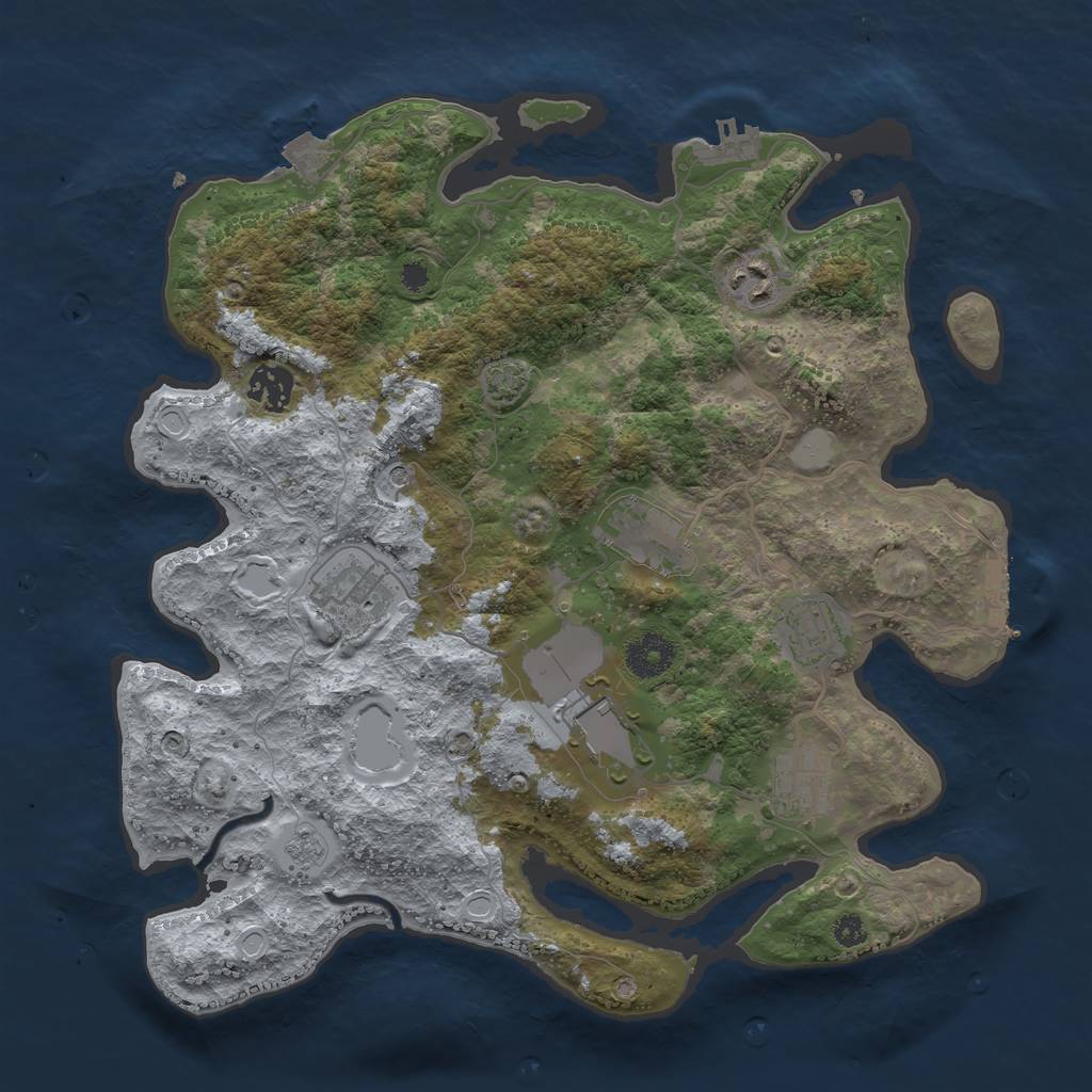 Rust Map: Procedural Map, Size: 3500, Seed: 628273961, 15 Monuments