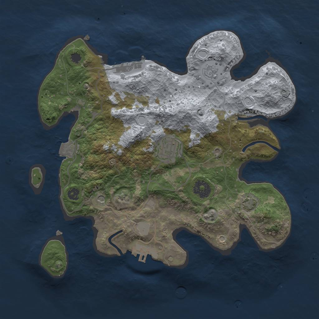 Rust Map: Procedural Map, Size: 2700, Seed: 514041275, 9 Monuments