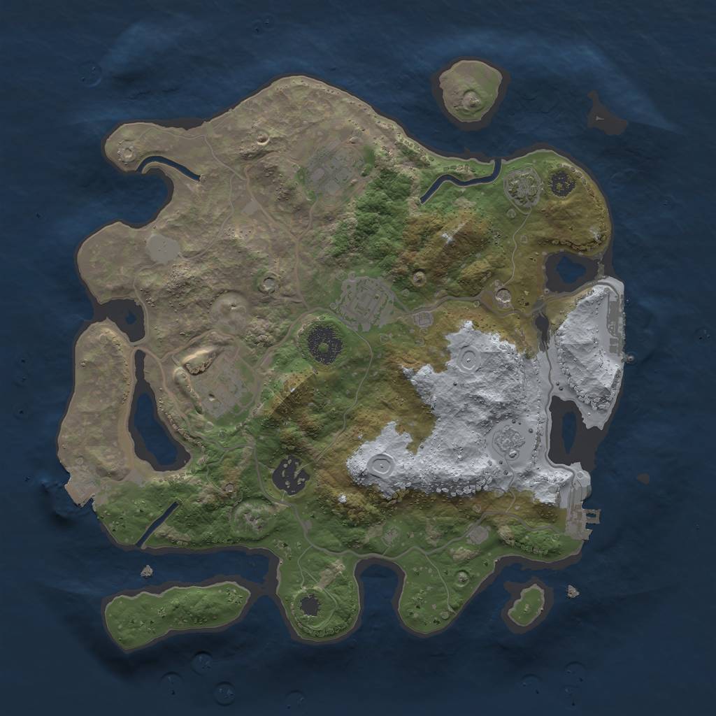 Rust Map: Procedural Map, Size: 3000, Seed: 10359, 12 Monuments