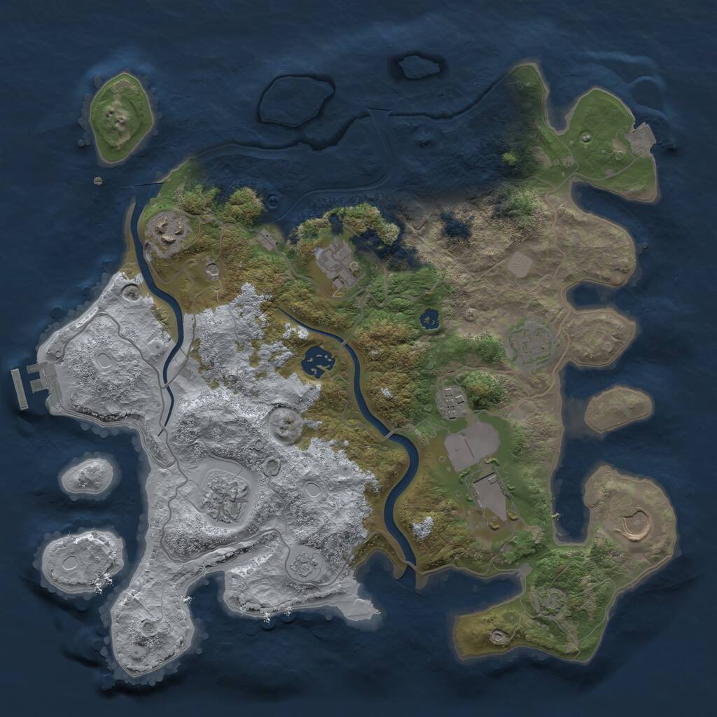 Rust Map: Procedural Map, Size: 3500, Seed: 1904608133, 13 Monuments