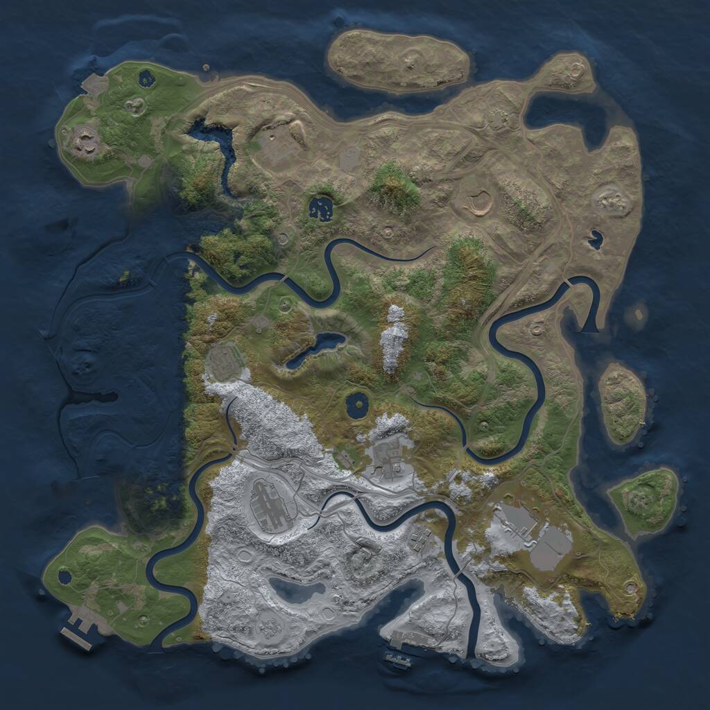Rust Map: Procedural Map, Size: 4250, Seed: 722863242, 15 Monuments