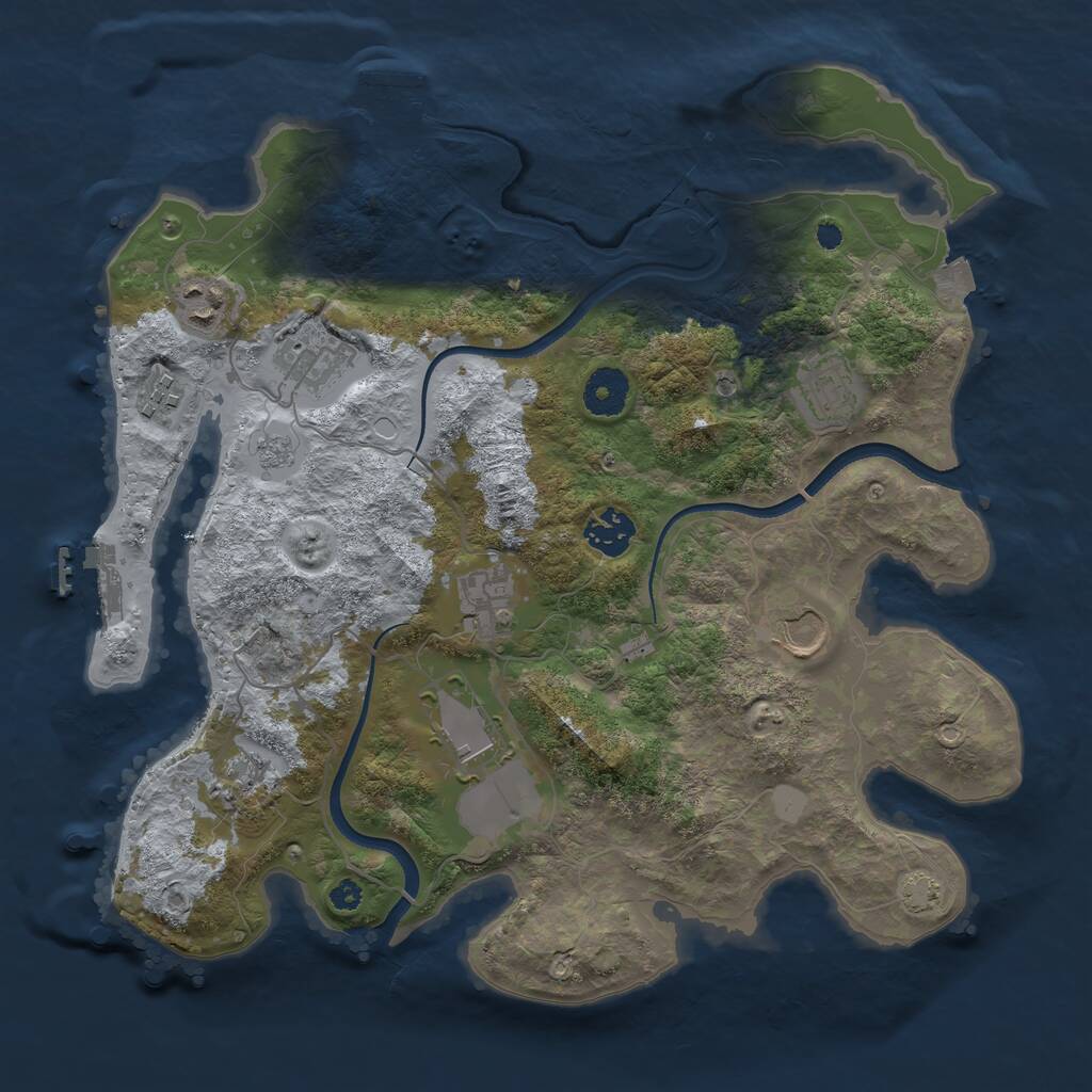 Rust Map: Procedural Map, Size: 3500, Seed: 4251, 15 Monuments