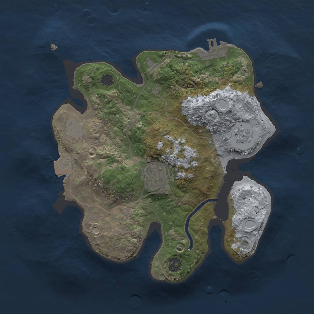 Rust Map: Procedural Map, Size: 2250, Seed: 326, 6 Monuments