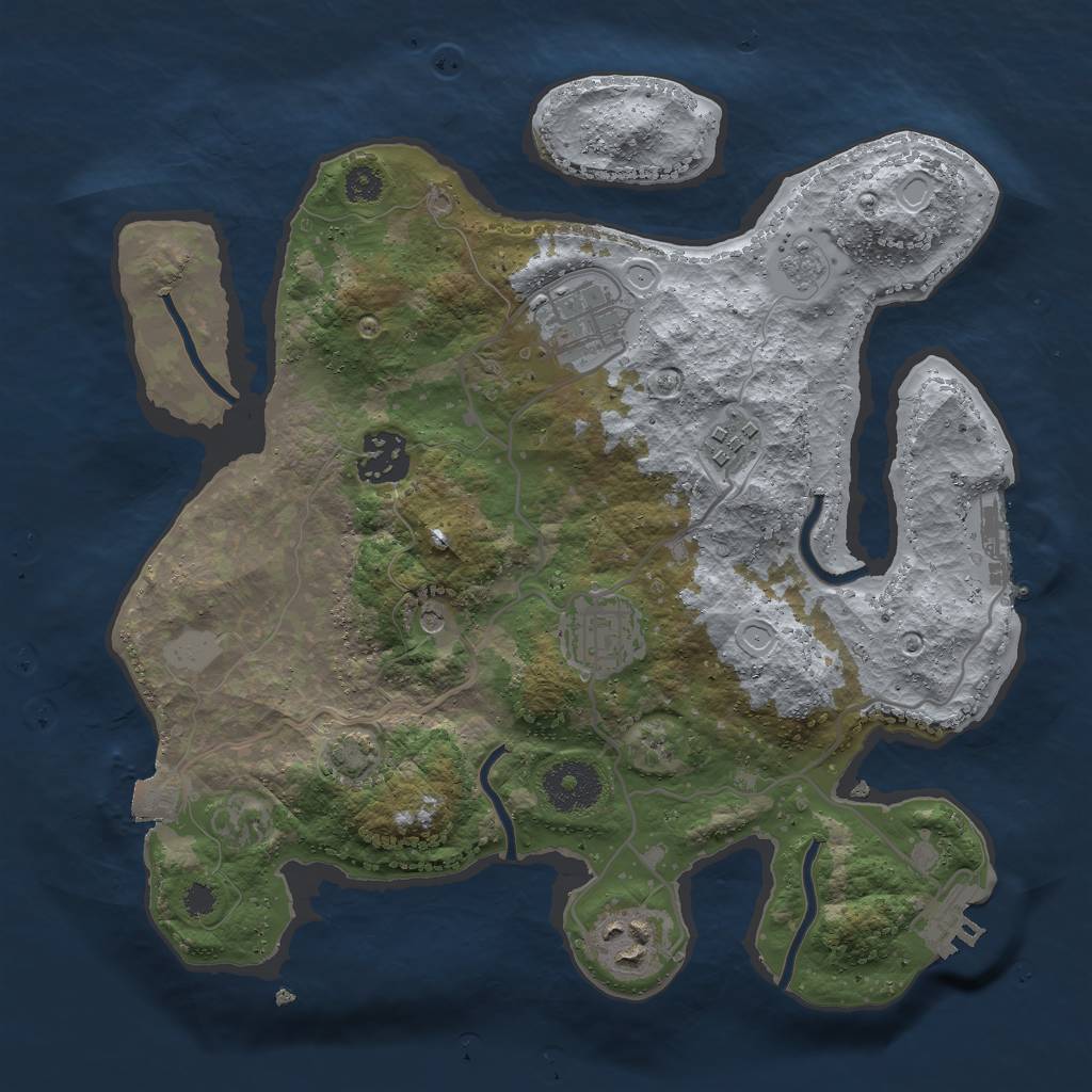 Rust Map: Procedural Map, Size: 3000, Seed: 1494618443, 13 Monuments