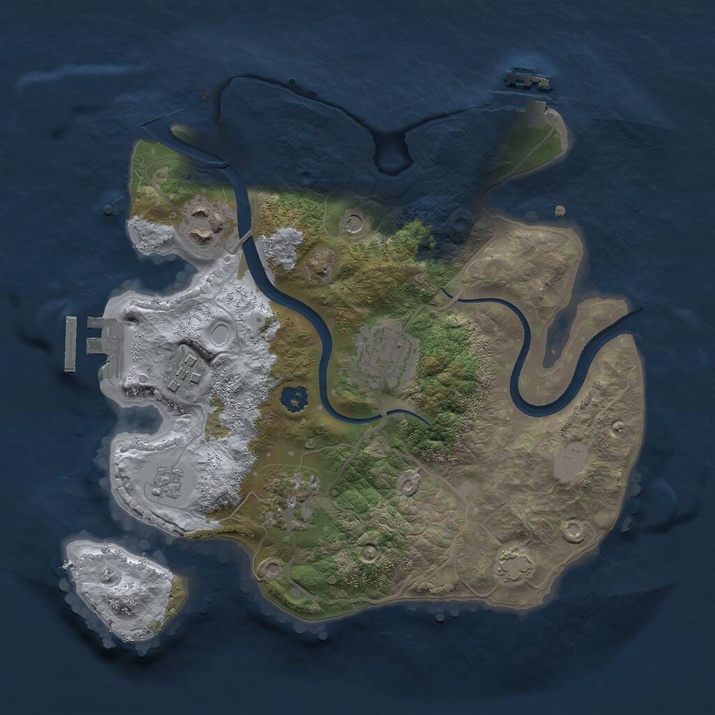 Rust Map: Procedural Map, Size: 2600, Seed: 36780, 10 Monuments