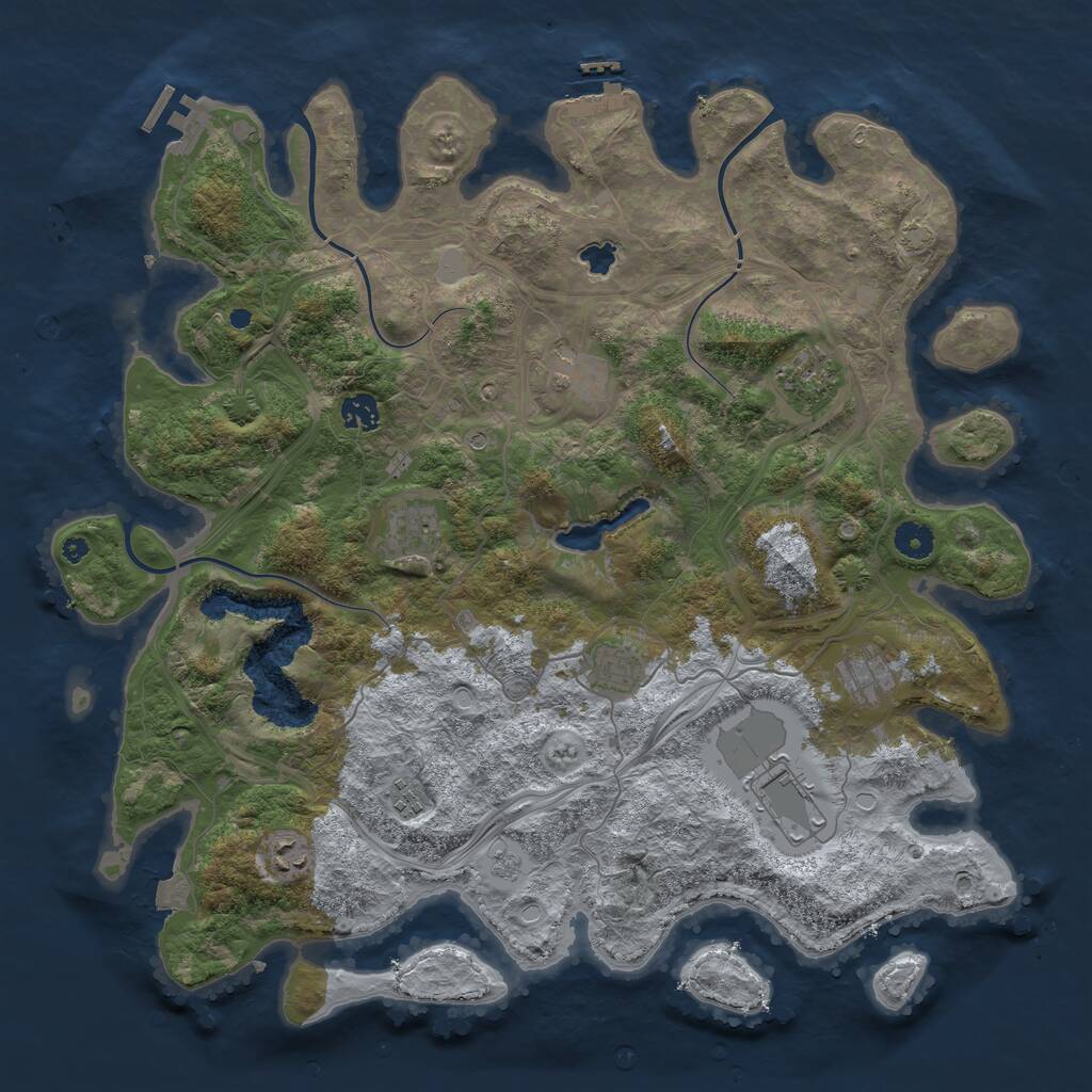 Rust Map: Procedural Map, Size: 4250, Seed: 1866129710, 15 Monuments
