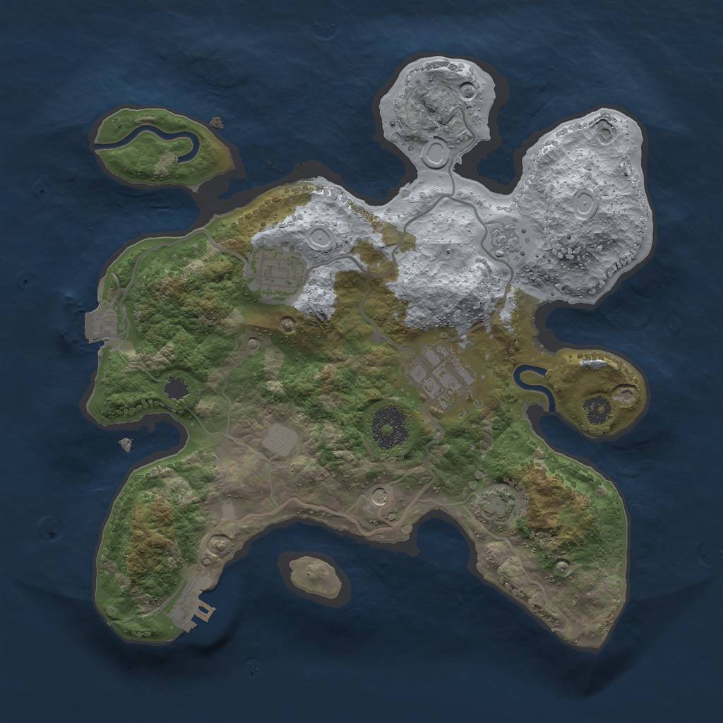 Rust Map: Procedural Map, Size: 2700, Seed: 997736088, 9 Monuments