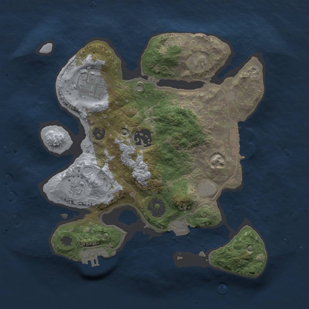 Rust Map: Procedural Map, Size: 2500, Seed: 12345678, 8 Monuments