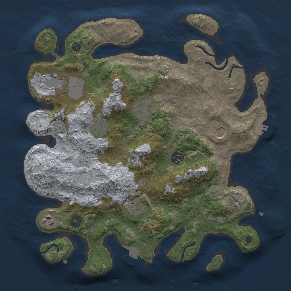 Rust Map: Procedural Map, Size: 3500, Seed: 1460935848, 15 Monuments