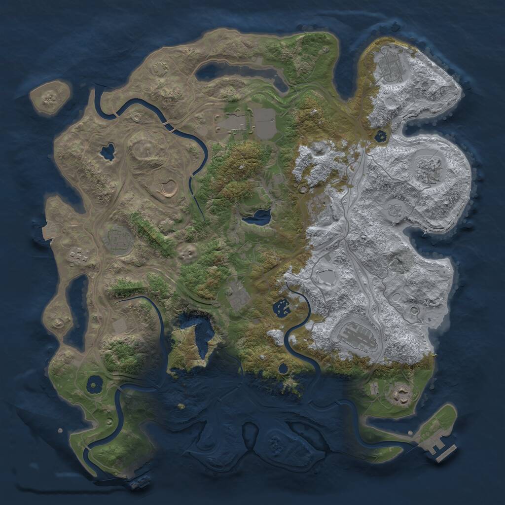 Rust Map: Procedural Map, Size: 4250, Seed: 2015220405, 17 Monuments