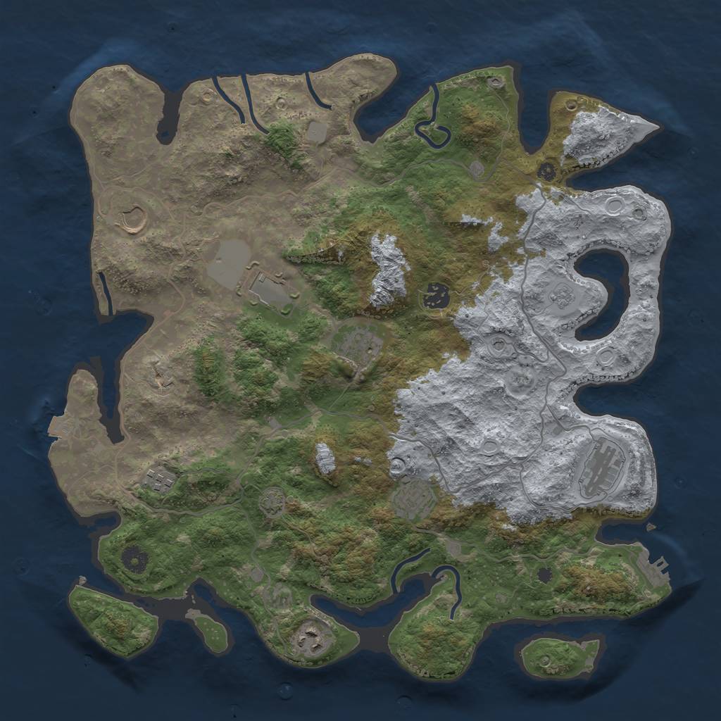 Rust Map: Procedural Map, Size: 4000, Seed: 56721, 15 Monuments