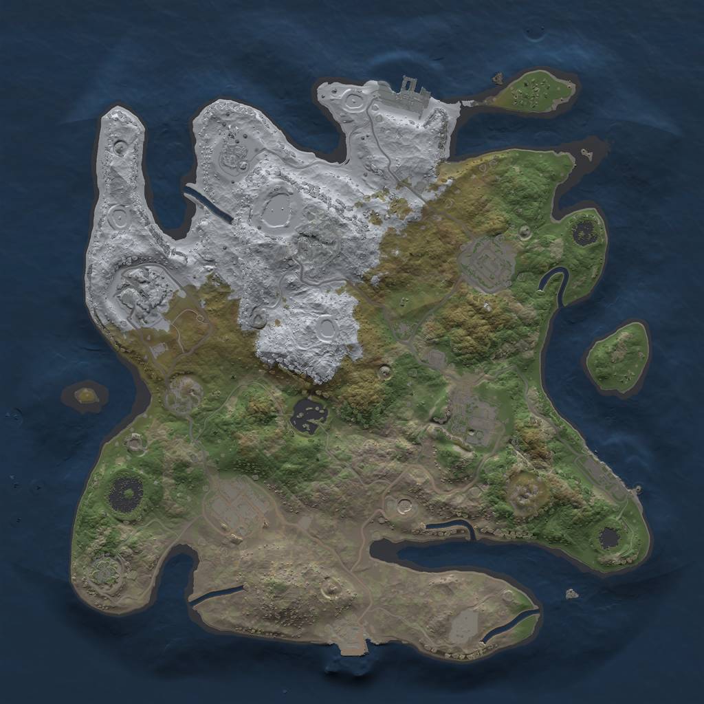 Rust Map: Procedural Map, Size: 3000, Seed: 1248743057, 13 Monuments