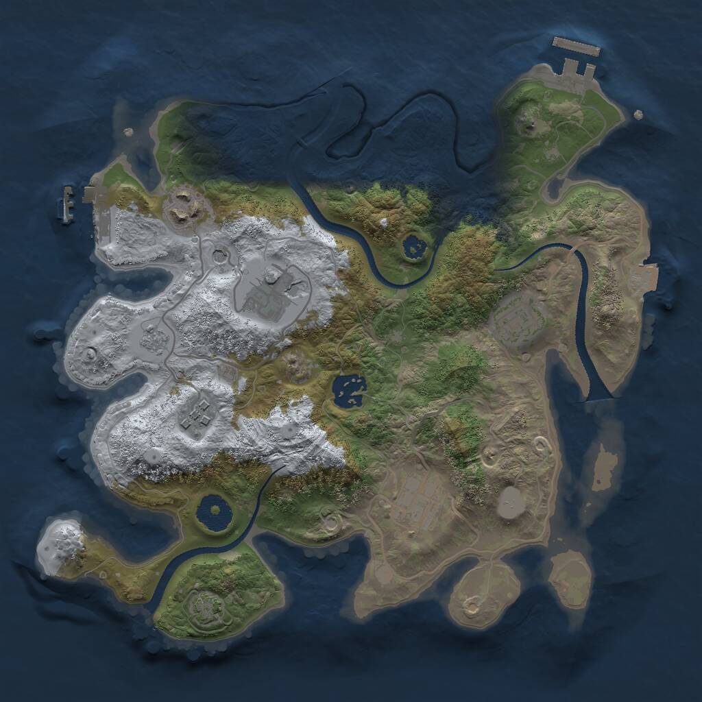 Rust Map: Procedural Map, Size: 3000, Seed: 365069067, 12 Monuments