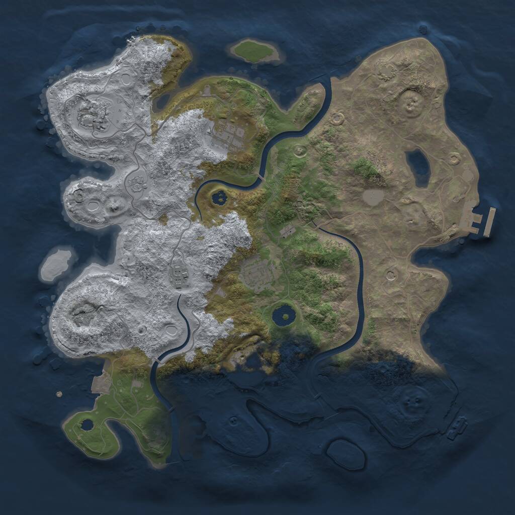 Rust Map: Procedural Map, Size: 3500, Seed: 43534532, 11 Monuments