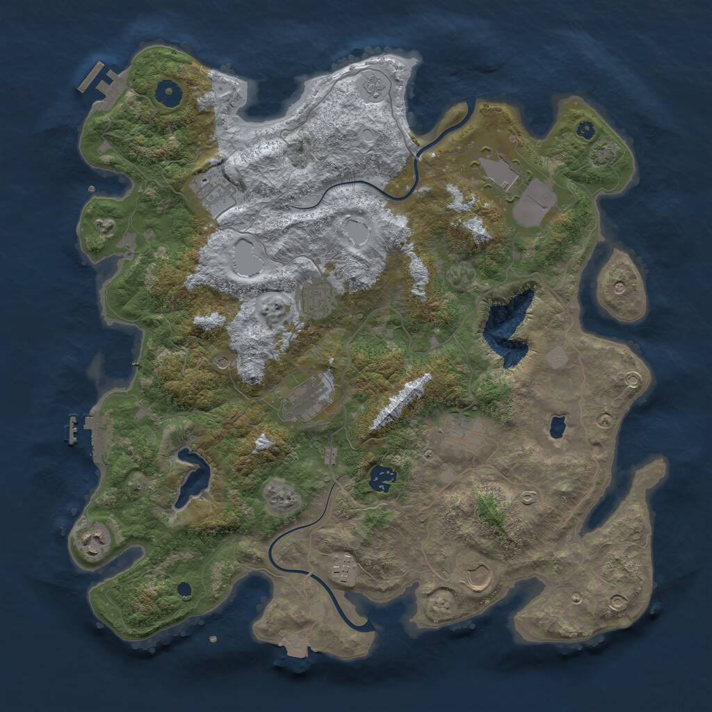 Rust Map: Procedural Map, Size: 4000, Seed: 2079163866, 15 Monuments