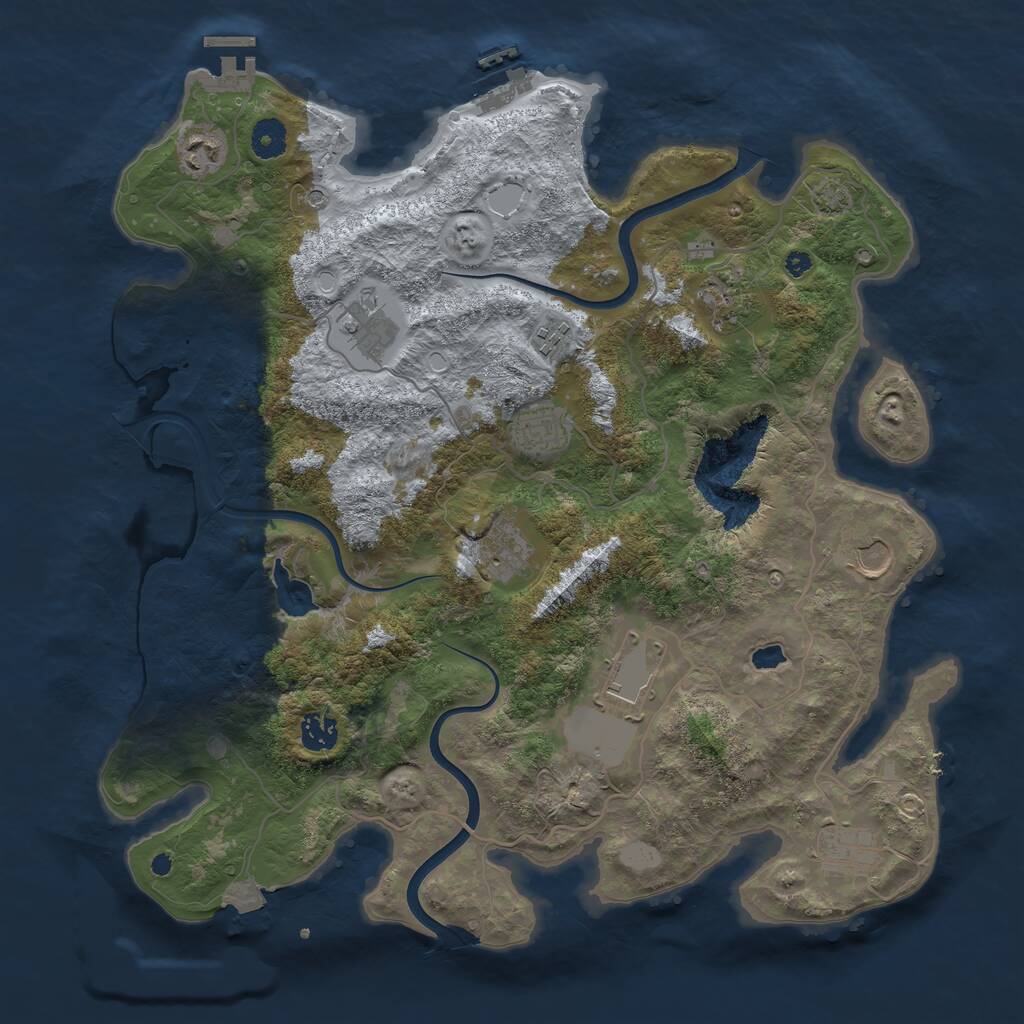Rust Map: Procedural Map, Size: 4000, Seed: 2079163866, 15 Monuments