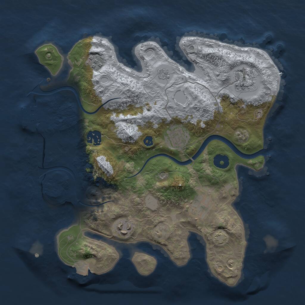 Rust Map: Procedural Map, Size: 3000, Seed: 1882908970, 11 Monuments