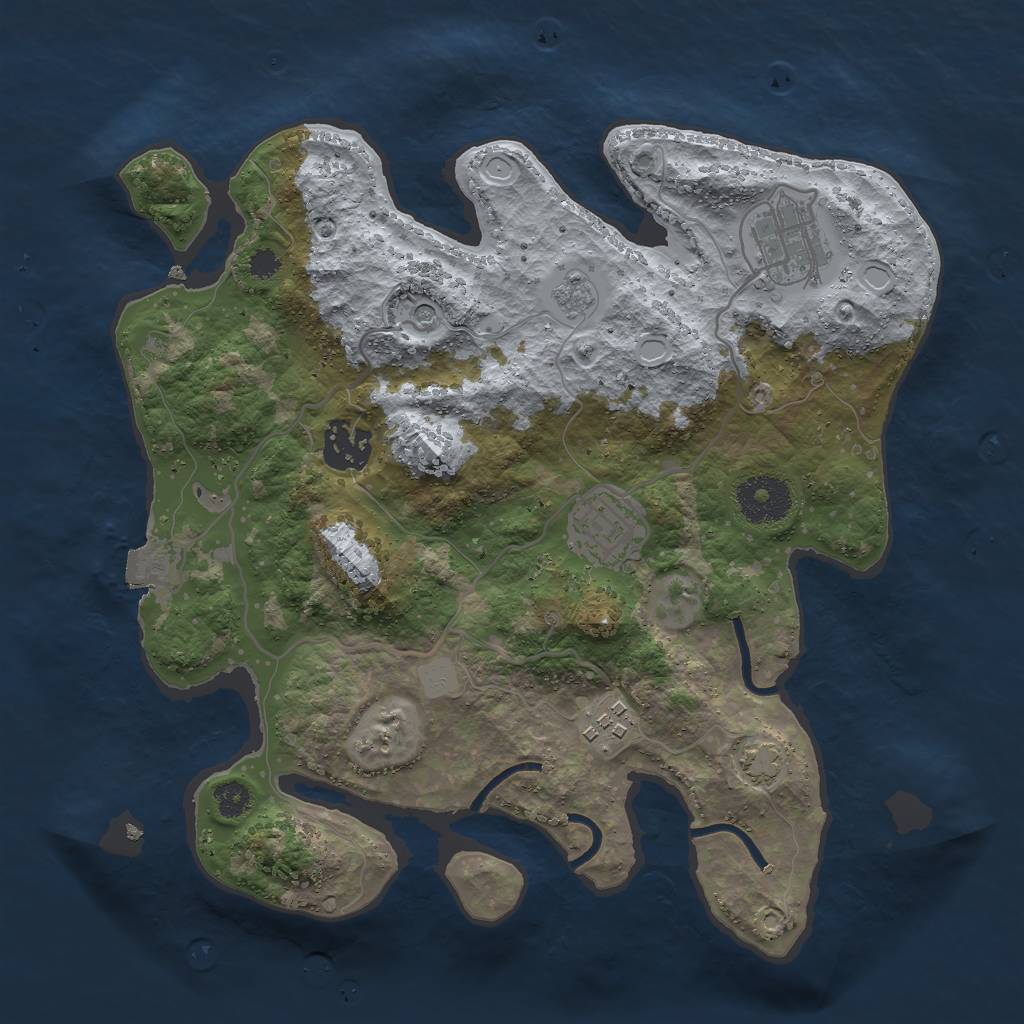 Rust Map: Procedural Map, Size: 3000, Seed: 1882908970, 10 Monuments