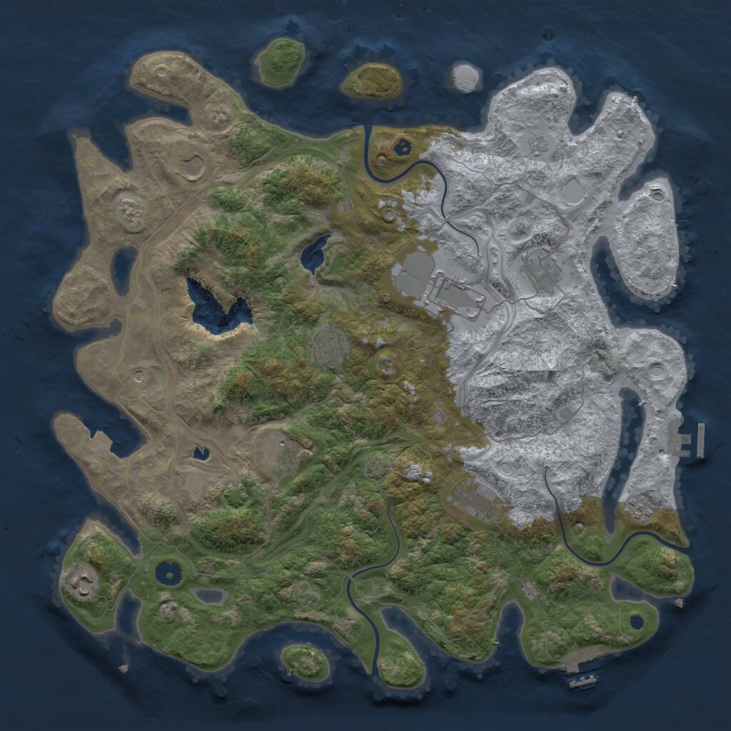 Rust Map: Procedural Map, Size: 4250, Seed: 18444, 14 Monuments