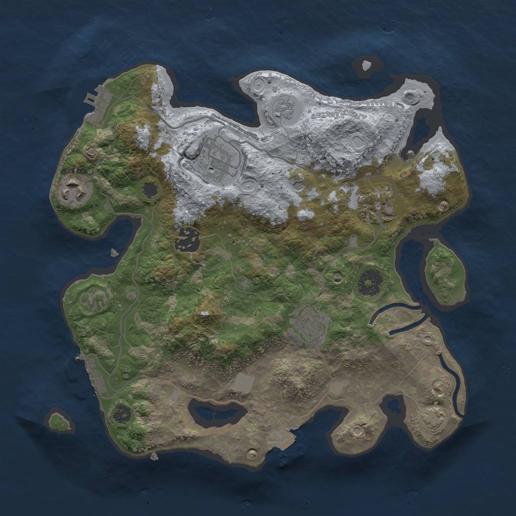 Rust Map: Procedural Map, Size: 3000, Seed: 3409103, 13 Monuments