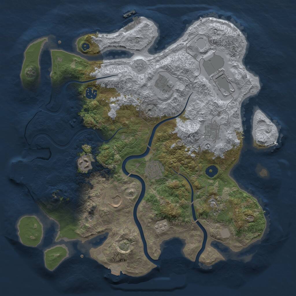 Rust Map: Procedural Map, Size: 3750, Seed: 585963, 15 Monuments