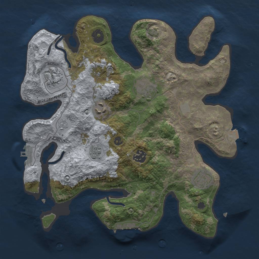 Rust Map: Procedural Map, Size: 3000, Seed: 564955611, 13 Monuments