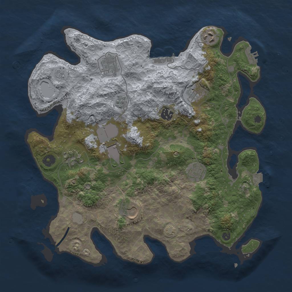 Rust Map: Procedural Map, Size: 3570, Seed: 435082487, 16 Monuments
