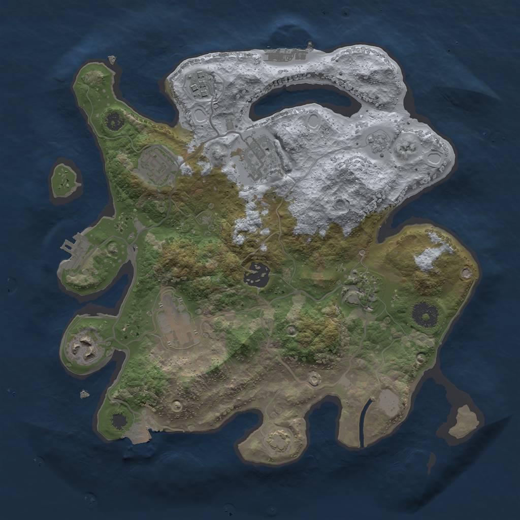 Rust Map: Procedural Map, Size: 3000, Seed: 1211958900, 14 Monuments